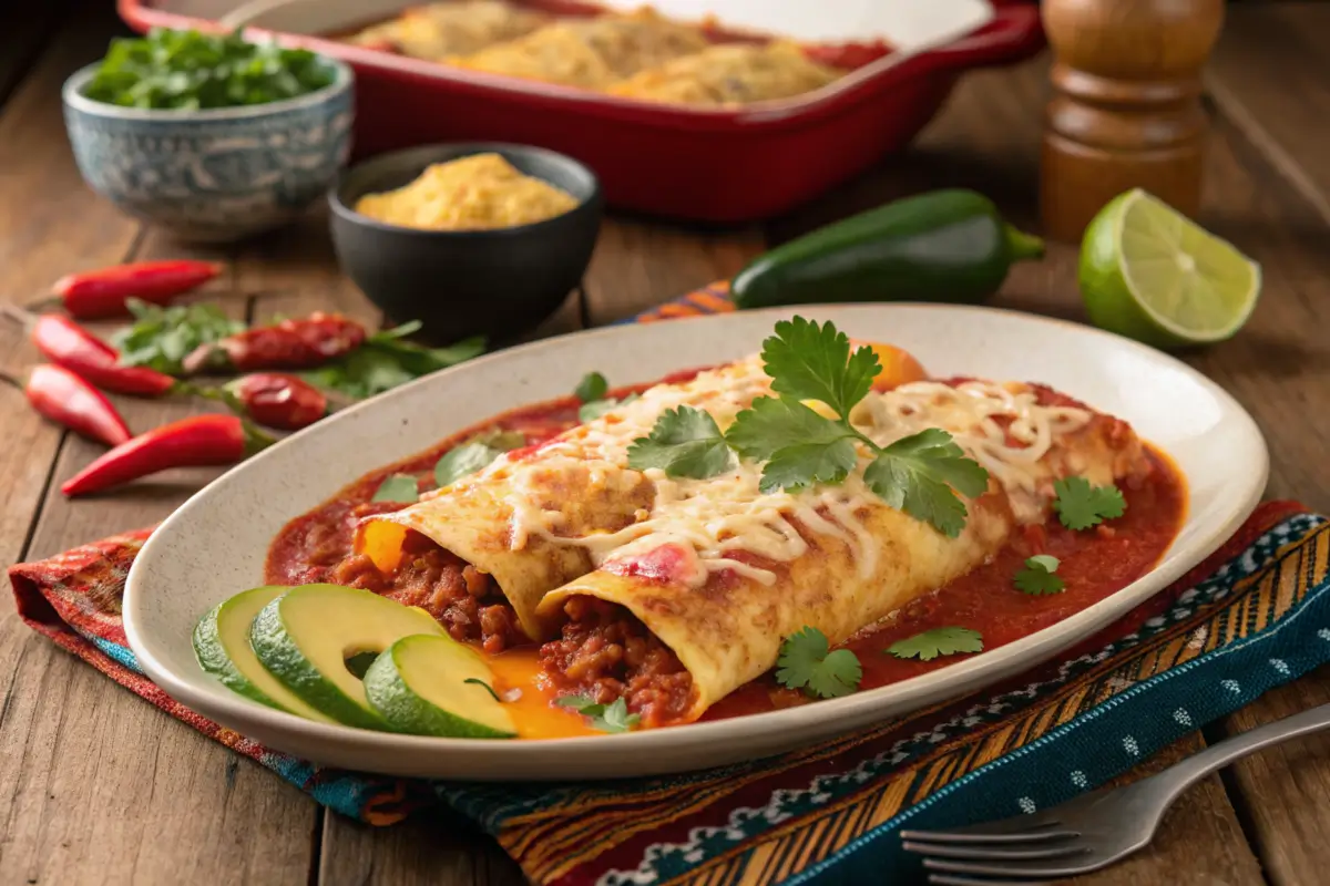 Plate of Boulders Enchiladas with Cheese and Sauce