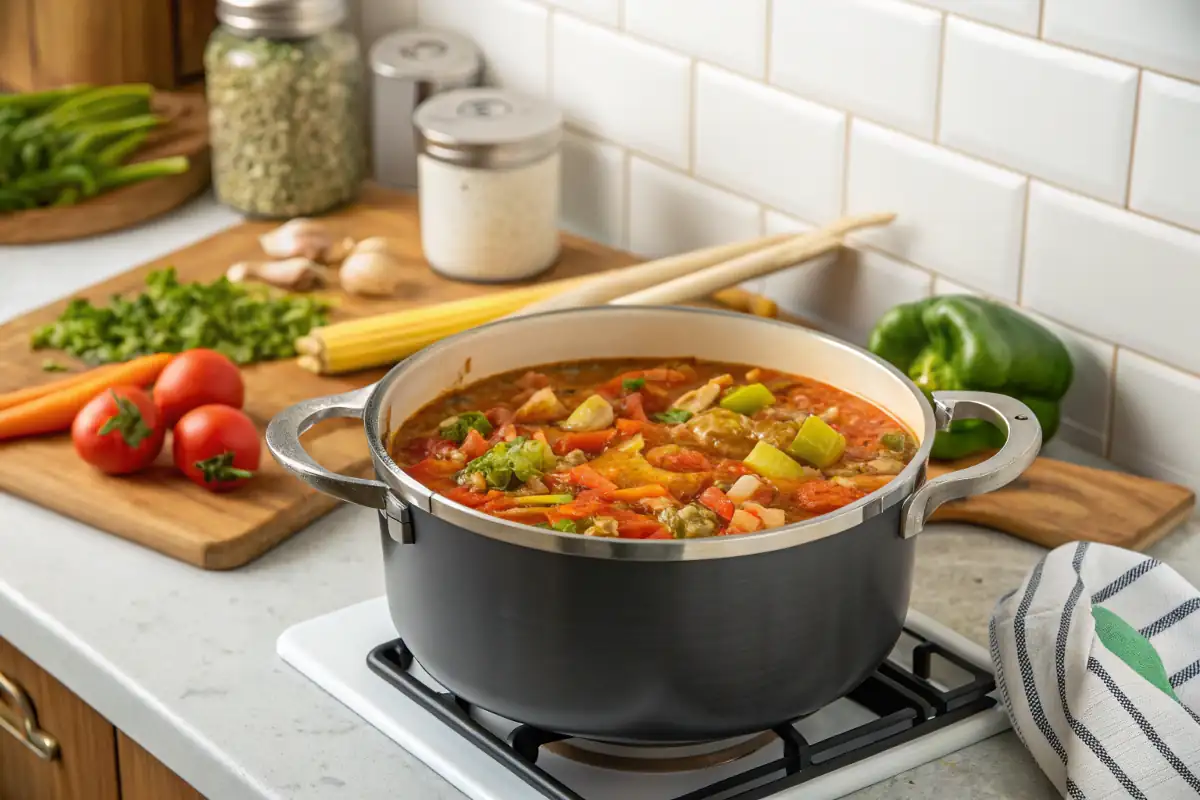 Italian chow chow simmering on the stove.