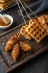 Chicken and Waffle Skewers with Maple Syrup